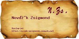 Novák Zsigmond névjegykártya